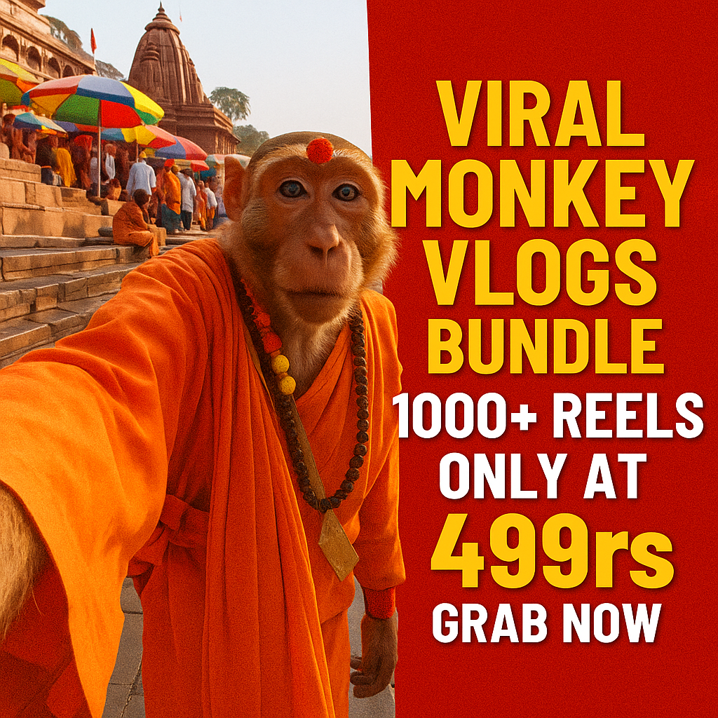 1000+ Trending AI Monkey Vlogs Reels Bundle | Viral Shorts for Instagram, TikTok & YouTube